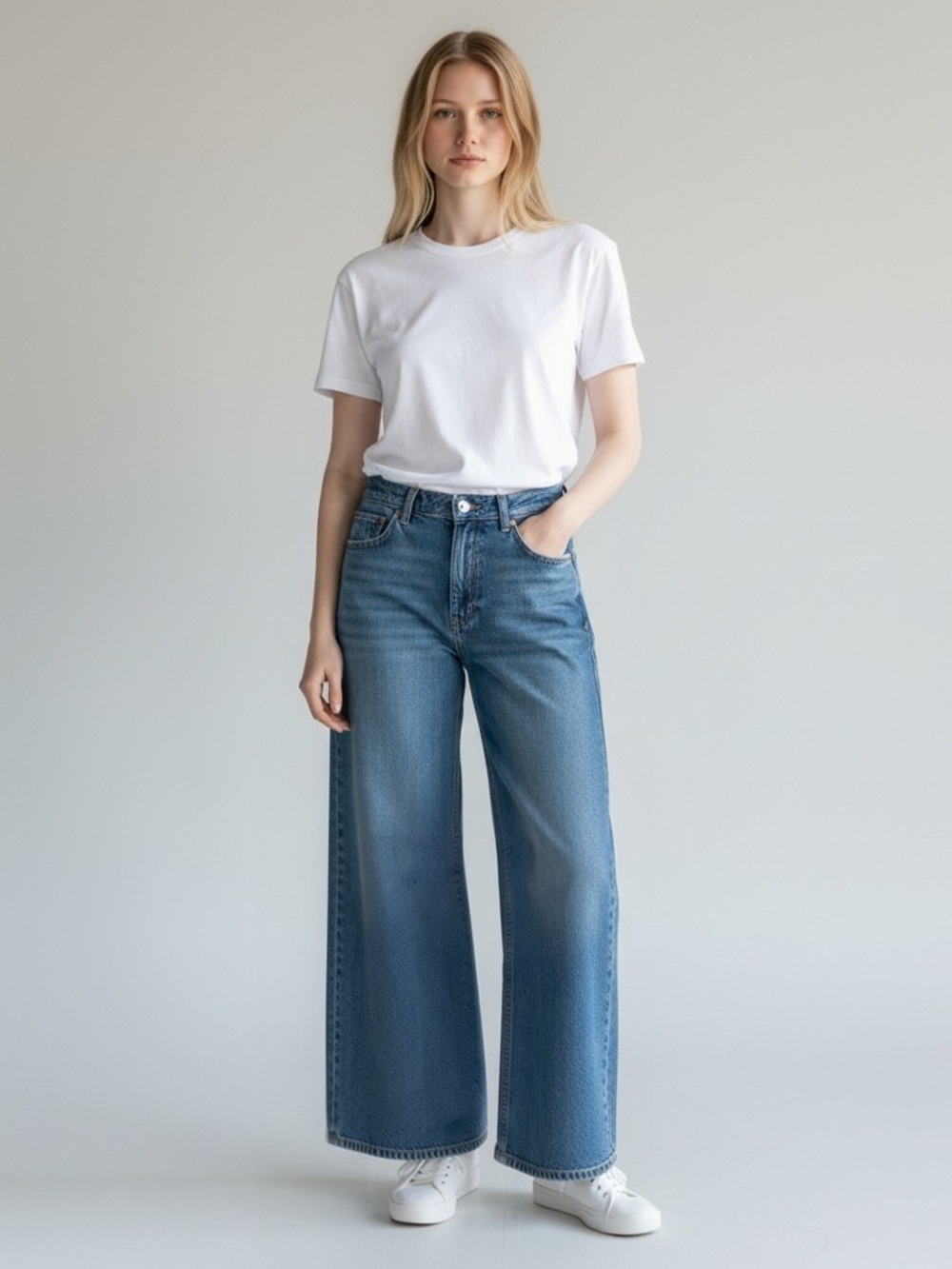 ABERCROMBIE & FITCH Curve Love High Rise Wide Leg Jean Medium 31/12S